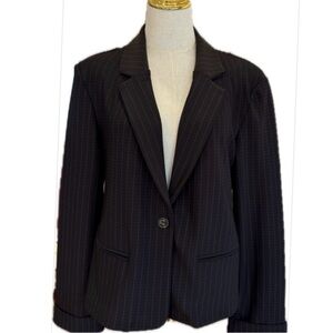 Kay Unger  New York NWT Academia Black Pinstripe Blazer L